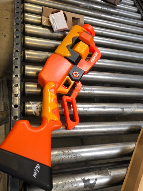 Photo 1 of NERF Roblox Adopt Me!: Bees! Lever Action Dart Blaster, Rotating 8-Dart Drum, 8 Elite Darts, Code to Unlock in-Game Virtual Item Frustration Free Packaging