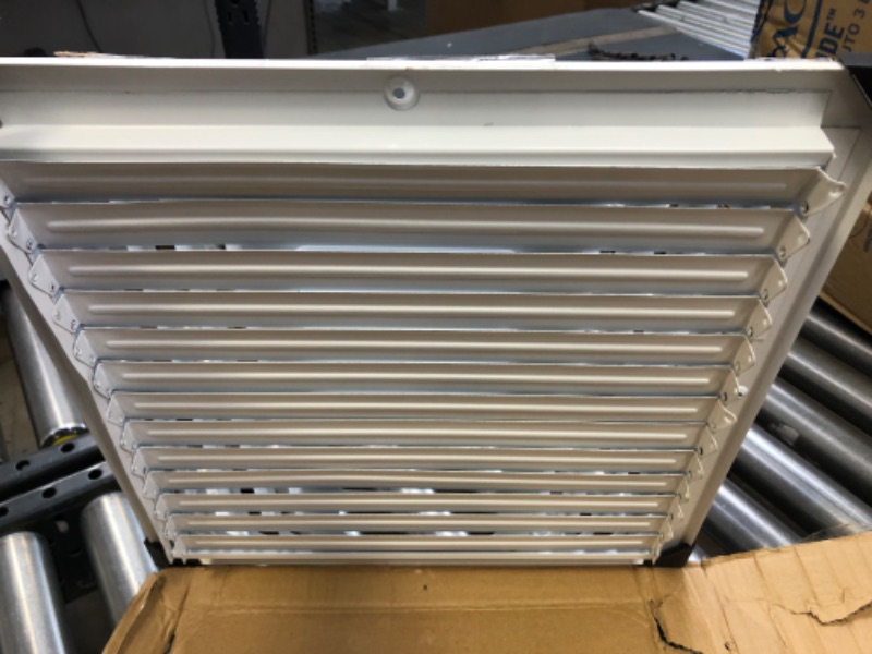Photo 3 of 14" X 14" 4-Way Fixed Curved Blade AIR Supply Diffuser - Vent Duct Cover - Grille Register - Sidewall or Ceiling - High Airflow - White