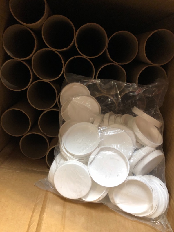 Photo 2 of 24 pack Kraft Mailing Tubes with Cap 2 Inch by 24 Inch Kraft Cardboard Poster Tube for Posters Mailing Shipping Documents Blueprints Art Drawings Storing Protecting