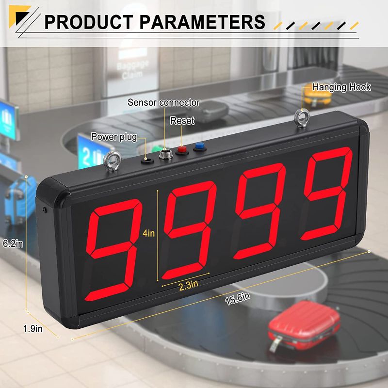 Photo 1 of 
JIAWANSHUN Digital Counter with Infrared Sensor 4in Led Conveyor Counter Count Up to 9999 Digital Display Counter People Visitor Counter AC110-240V
