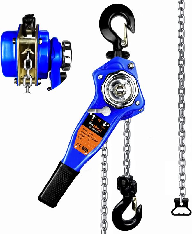 Photo 1 of  Lever Chain Hoist 1650LBS Capacity 10FT Manual Ratchet Chain Puller Hoist with 2 Hooks for Open-