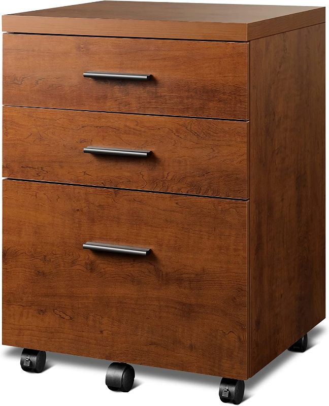 Photo 1 of 
DEVAISE 3 Drawer Lateral File Cabinet Under Desk, Wood Filing Cabinet for Letter/A4/Legal Size, Walnut