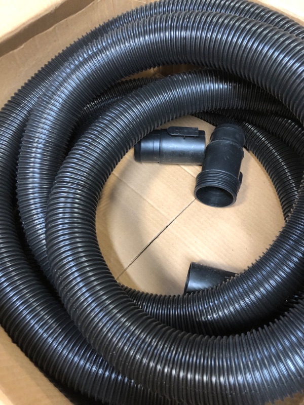 Photo 2 of 10 Foot Long Dust Collection Power Tool Hose Kit with 6 Threaded Fittings/Attachments for Multiple Types/Brands of Power Tools and Work Shop Vacuums