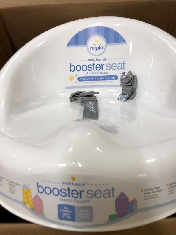 Photo 2 of 
Regalo Baby Basics™ Booster Seat, White, Three-Point Safety Harness, Easily Wipeable, Sturdy & Durable Plastic