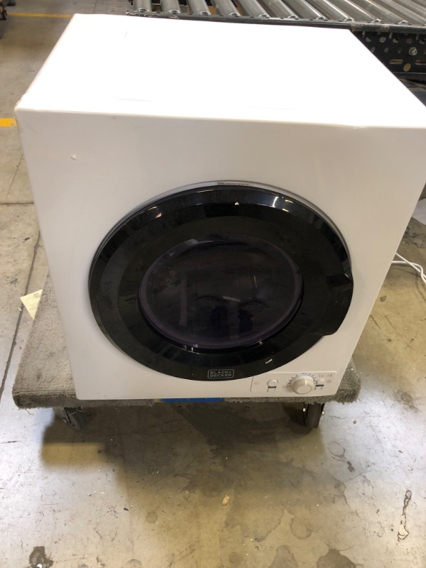 Photo 2 of BLACK+DECKER BCED37 Portable Dryer, Small, 4 Modes, Load Volume 13.2 lbs., White 
************ NON FUNCTIONAL / SOLD FOR PARTS *****