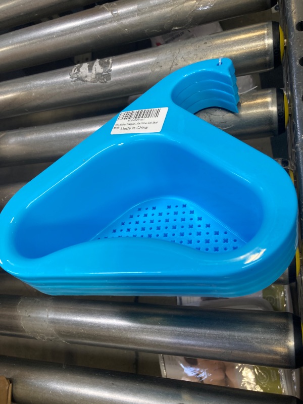 Photo 2 of 2PCS Kitchen Triangular Sink Filter, Swan Drain Basket For Kitchen Sink Rack Corner Sink Strainers For Kitchen Sink (blue)