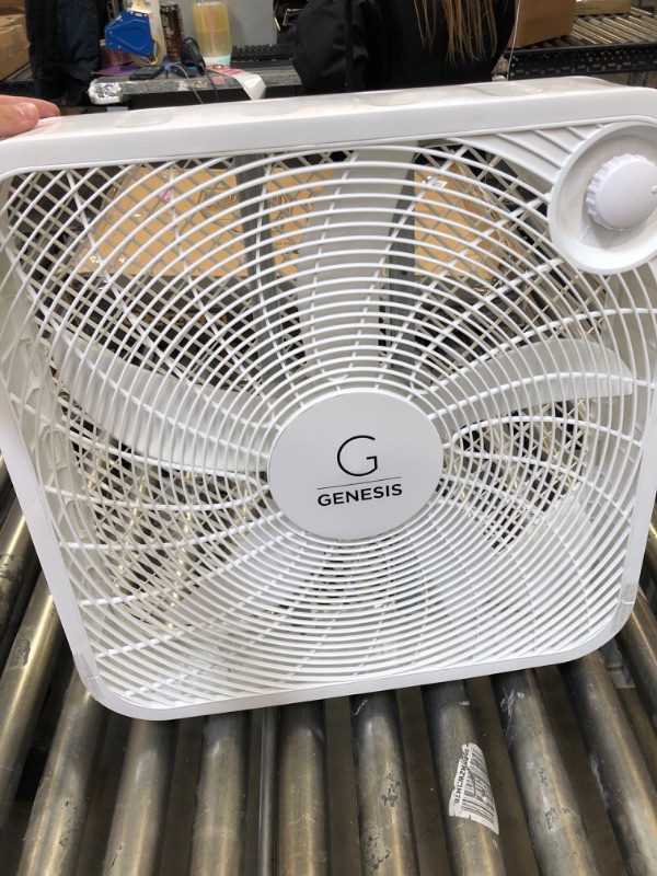 Photo 2 of Genesis 20" Box Fan, 3 Settings, Max Cooling Technology, Carry Handle, White (G20BOX-WHT)
