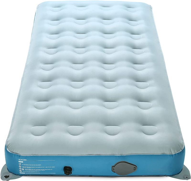 Photo 1 of Valwix Twin Size Camping Air Mattress Free Charging with USB Rechargeable Built in Pump, Inflatable Blow up Bed w/ Portable Pump, Air Bed w/ Travel Bag for Tent Camping & Home, 400LBS Capacity
