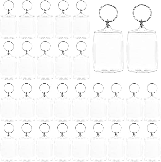 Photo 1 of 30 PCS Acrylic Photo Frame Keychain,Clear Picture Insert Blank Keyrings with Split Ring,Small Photo Snap-in Keychain for Family,Gifts &Craft(2.16 × 1.5inch?
