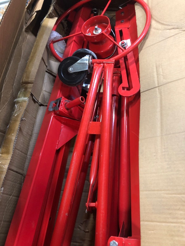 Photo 2 of Drywall Lift Panel Hoist 11'' Drywall Lift Drywall Panel Hoist Jack Lifter Jack Rolling Caster Wheel Lockable Drywall Lift Construction Tools with Adjustable Telescopic Arm Lockable Caster Wheel
