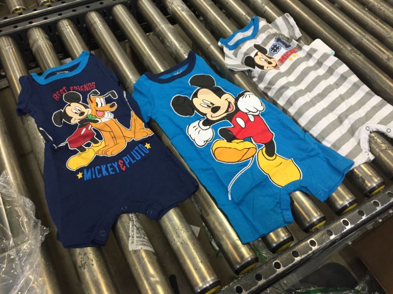 Photo 1 of 3 PACK OF MICKEY MOUSE BOY ONESIE SIZE 18 MONTH 
STAIN ON 1 