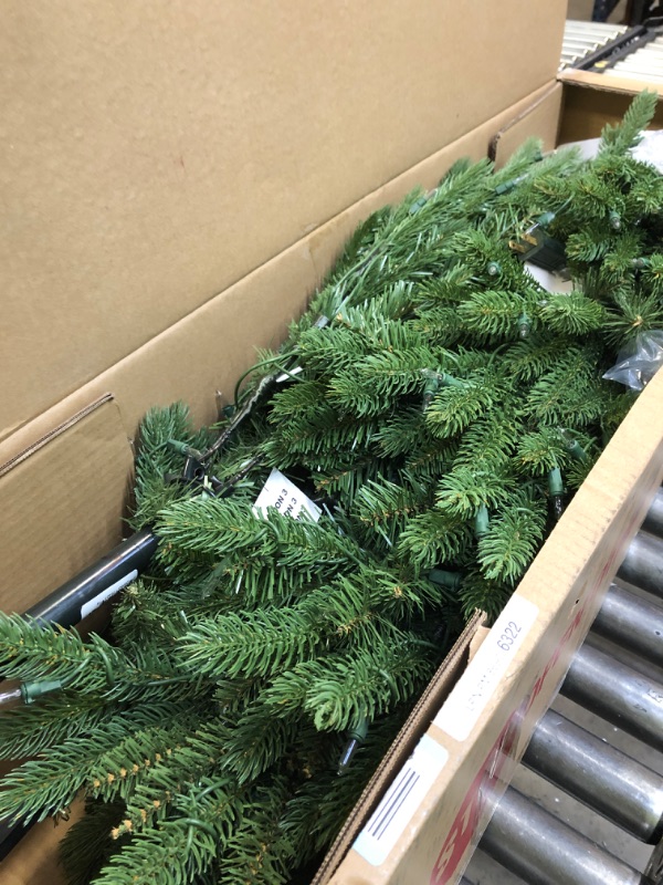 Photo 2 of National Tree Company Pre-lit Artificial Christmas Tree | Includes Pre-strung White Lights, PowerConnect and Stand | Dunhill Fir - 7.5 ft
