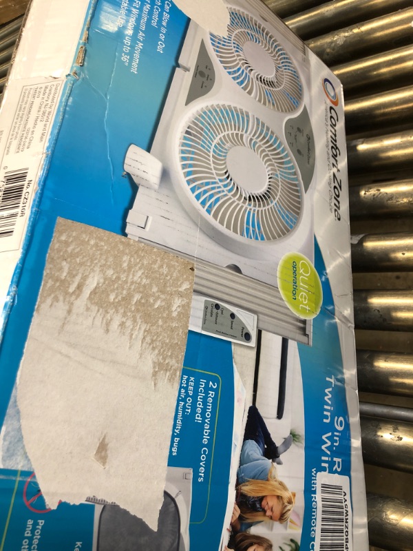 Photo 3 of 9 in. 3-Speed Expandable Reversible Twin Window Fan with Remote Control and Removable Cover and Bug Screen