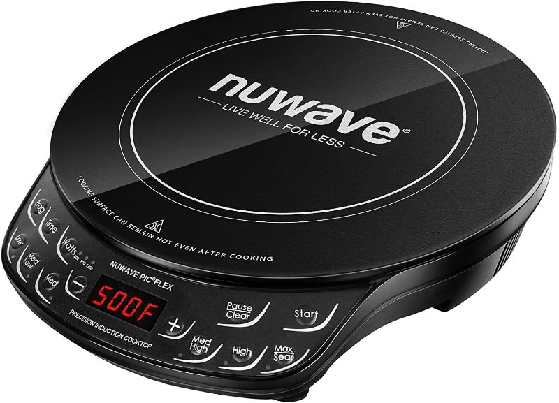 Photo 1 of NUWAVE Flex Precision Induction Cooktop, Portable, Large 6.5” Heating Coil, Temperature from 100F to 500F, 3 Wattage Settings 600, 900, and 1300w
