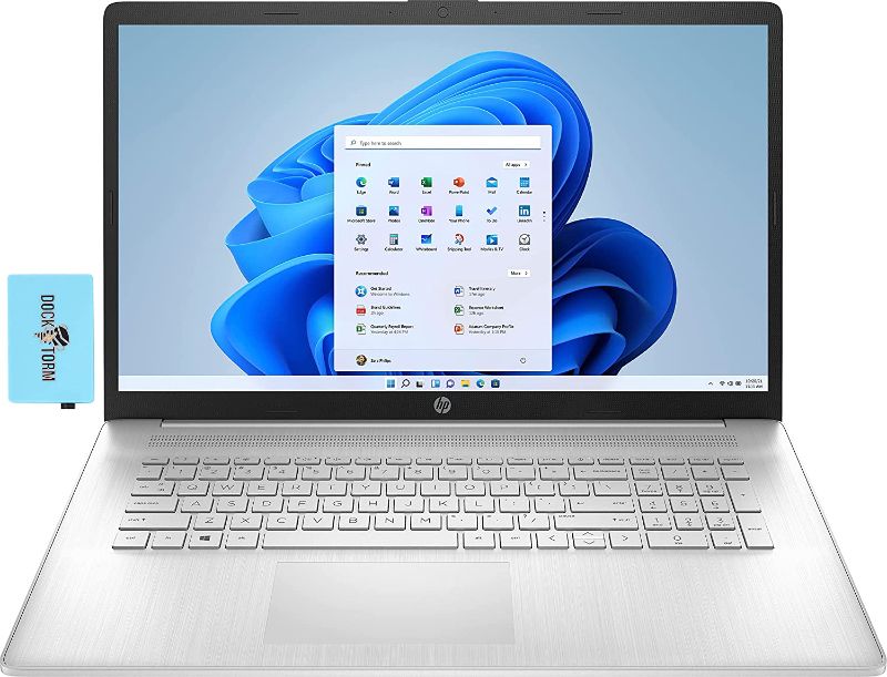 Photo 1 of HP 17-cn0023dx 17.3" IPS FHD Home & Business Laptop (Intel i5-1135G7 4-Core, 8GB RAM, 256GB SSD, Intel Iris Xe, WiFi 6, Bluetooth 5.1, Webcam, HDMI, Win 11 Home S-Mode) with Hub
