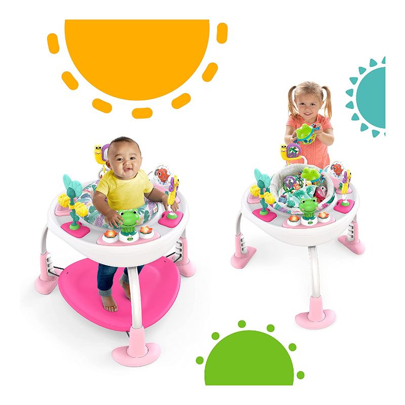 Photo 1 of Bright Starts Bounce Bounce Baby 2-in-1 Activity Jumper & Table - Playful Palms (PINK)
