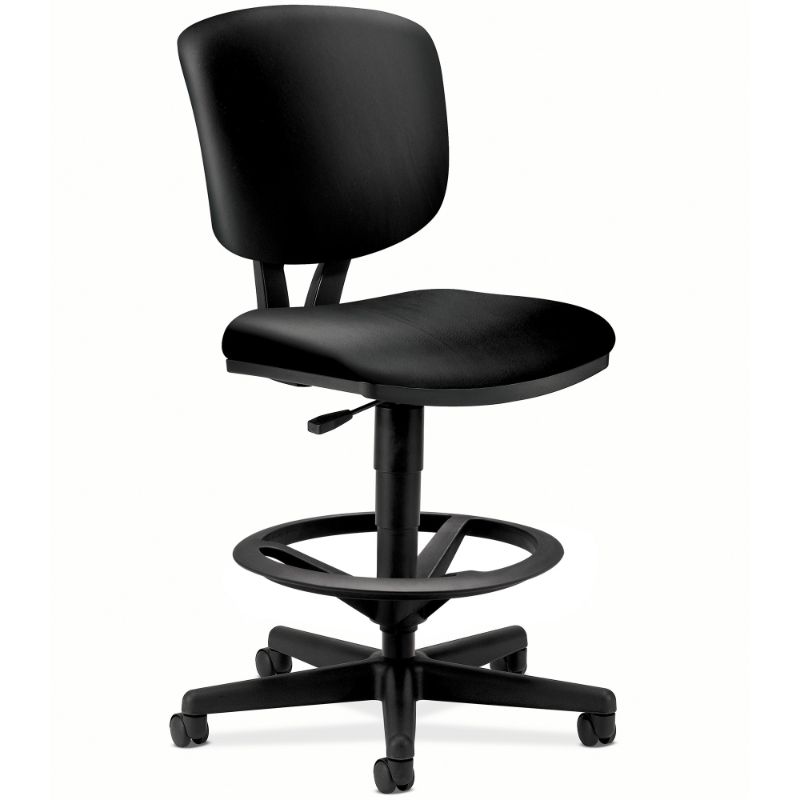 Photo 1 of Stool Task Chair 27 in. X 29.5 in. X 49 in. Leather- Black