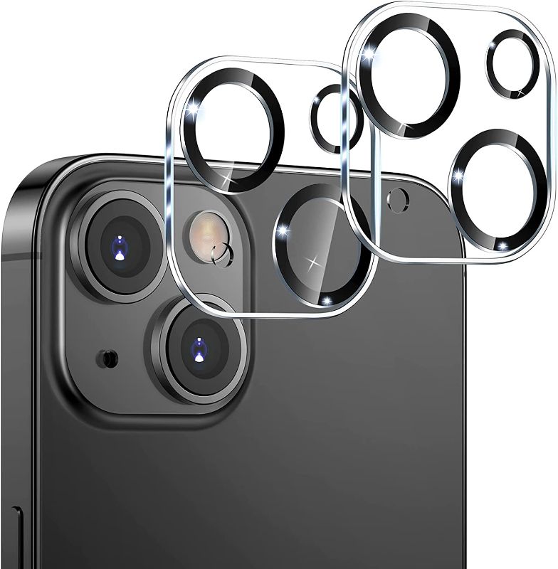 Photo 1 of [2 Pack] Aenoko Camera Lens Protector Compatible for iPhone 13 / iPhone 13 Mini 2021, HD Tempered Glass+Black Circle

