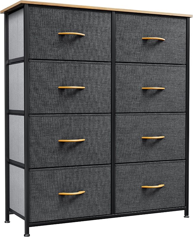 Photo 1 of YITAHOME Dresser with 8 Drawers - Fabric Storage Tower, Organizer Unit for Bedroom, Living Room, Hallway, Closets & Nursery - Sturdy Steel Frame, Wooden Top & Easy Pull Fabric Bins
