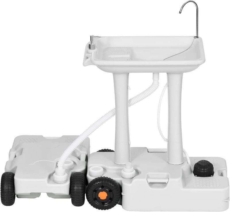 Photo 1 of YITAHOME Portable Sink Camping 30 L with Rolling Wheels, Hand Washing Station with 30 L Sewage Tank, Rolling Wheels, Soap Dispenser, Towel Holder, Ideal for Outdoor, Travel, RV, Boat, Camper, Tripper
