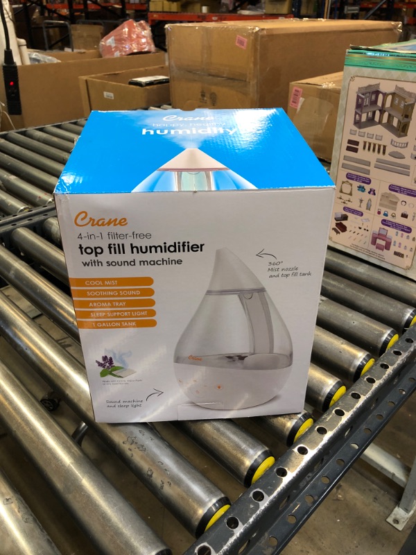 Photo 2 of Crane Drop Humidifier, 1 Gallon, Clear & White