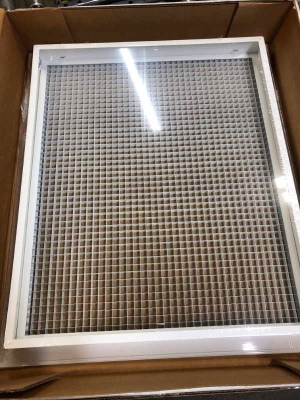 Photo 2 of 20" x 24" Cube Core Eggcrate Return Air Filter Grille for 1" Filter - Aluminum - White [Outer Dimensions: 22.5" x 26.5] 20 x 24 Return *Filter* Grille