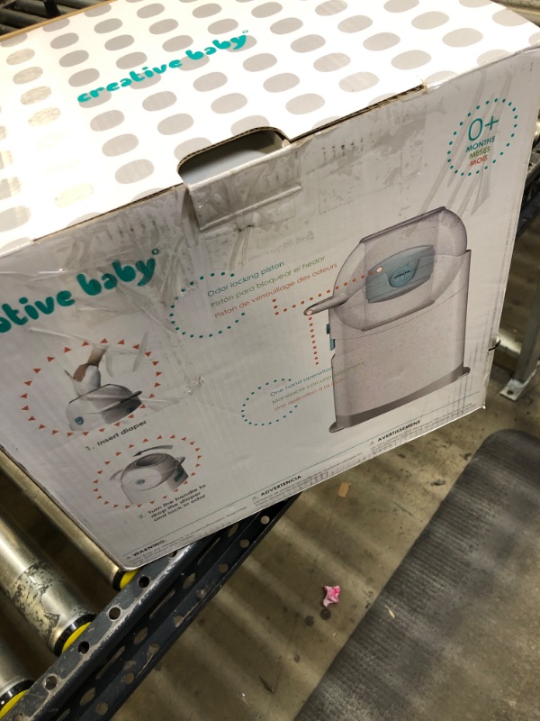 Photo 1 of Creative Baby Tidy Diaper Pail, Marble, Marble/Blue/Gray, One Size