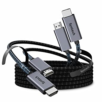 Photo 2 of 4K HDMI Cable 6ft (2-Pack), Syntech 18Gbps High-Speed HDMI 2.0 Cable, 4K 60Hz Aluminum Shell Braided HDMI Cord, HDR, ARC, Compatible with MacBook Pro 2021 14/16 inch, UHD TVs, PC, PS5/PS4, Xbox