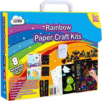 Photo 1 of 
ZMLM Boy Gift Christmas Art-Craft for Age 3-12: Rainbow Scratch Magic Paper Combo DIY Coloring Drawing Art Set - Party Craft Kit Supply Toddler Preschool Activity Toy Kid Halloween Birthday Gift