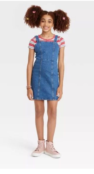 Photo 2 of Girls' Pinafore Dress - art class™ size S 6/6S