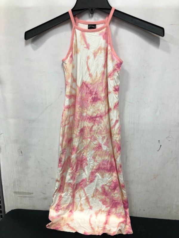 Photo 2 of Girls' High Neck Midi Dress - art class Pink Tie-Dye M (7/8)