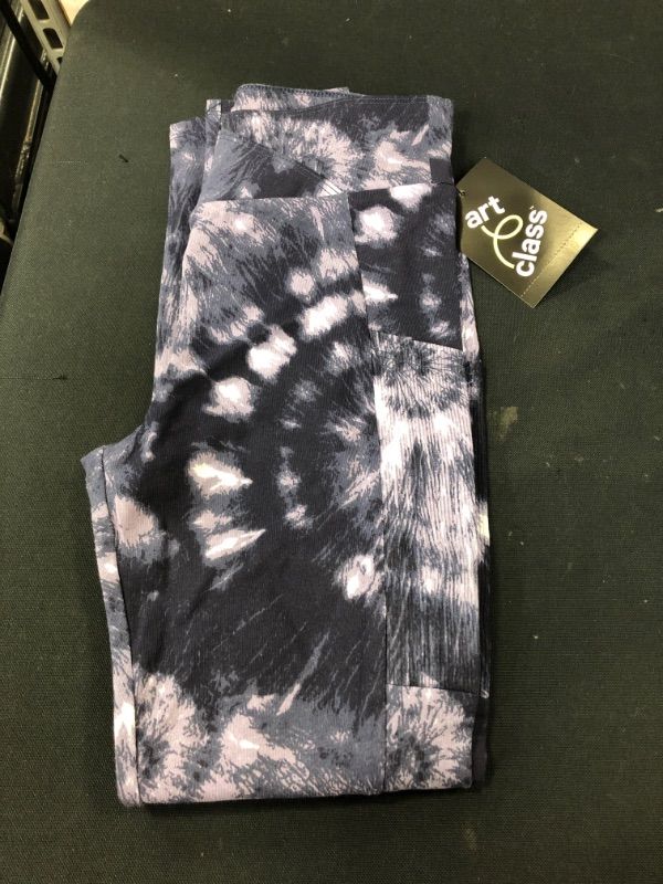 Photo 3 of Girls' V-Waist Pocket Leggings - art class Navy Tie-Dye M, Blue Tie-Dye SIZE L (10/12)