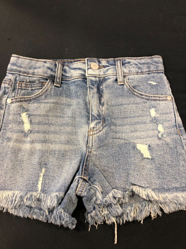Photo 2 of Girls' A-Line High-Rise Jean Shorts - art class Medium Wash XXL (18), Medium Blue