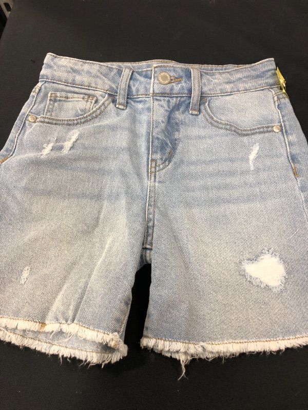 Photo 2 of Girls' Distressed Bermuda Jean Shorts - art class Blue XL (14/16)