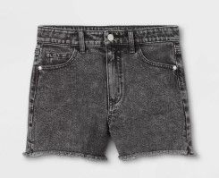 Photo 1 of Girls' A-Line High-Rise Jean Shorts - art class Black XXL (18)