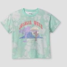 Photo 2 of Girls' Boxy Cropped Graphic T-Shirt - art class Green Tie-Dye  SIZE S