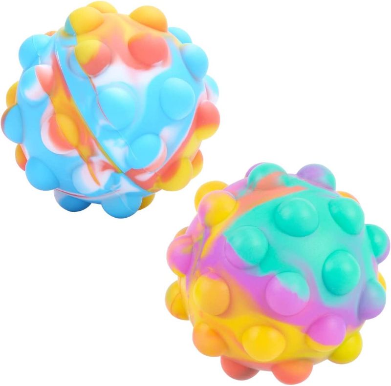 Photo 1 of Fidget Toy Ball, Pop it Ball, Pop Fidget Toy Ball, Easter Basket Stuffers 3D Pop Stress Ball, Anti-Anxiety Squeeze Sensory Toy for Kids and Adults(2PCS)
, 2 COUNT