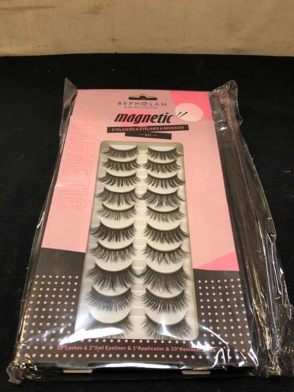 Photo 1 of BEPHOLAN Magnetic Eyelashes with Eyeliner Kit, 10 Pairs Different Mink Eyelashes, KIT-003

