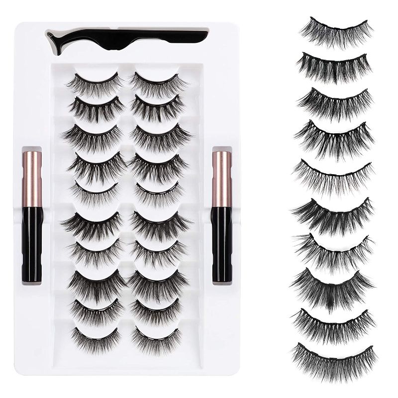 Photo 1 of BEPHOLAN Magnetic Eyelashes with Eyeliner Kit, 10 Pairs Different Mink Eyelashes, KIT-003
