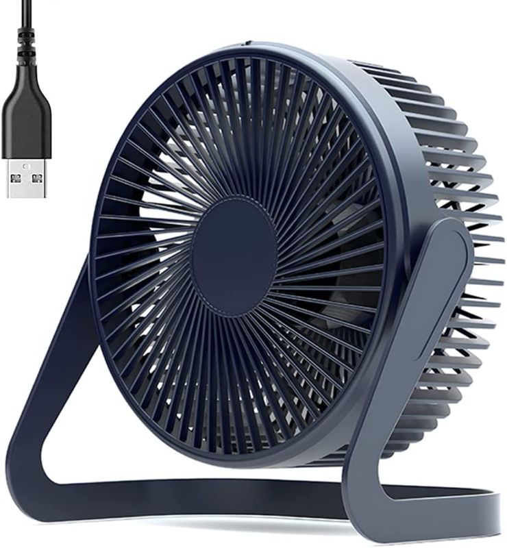 Photo 1 of USB Desk Fan, 5" Mini Quiet Fan Portable Fan, Ultra-quiet 360° Adjustment Personal Fan for Home Office Bedroom Desktop Car?Blue?
