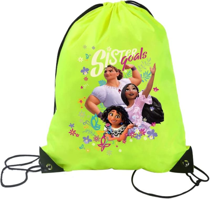 Photo 1 of Drawstring Backpack,Cinch Bag Drawstring Bags Bulk String Bag For Kids Unisex Outdoor Portable Drawstring Anime Backpack For Sports Travel Gym Study Work Yoga (green)
