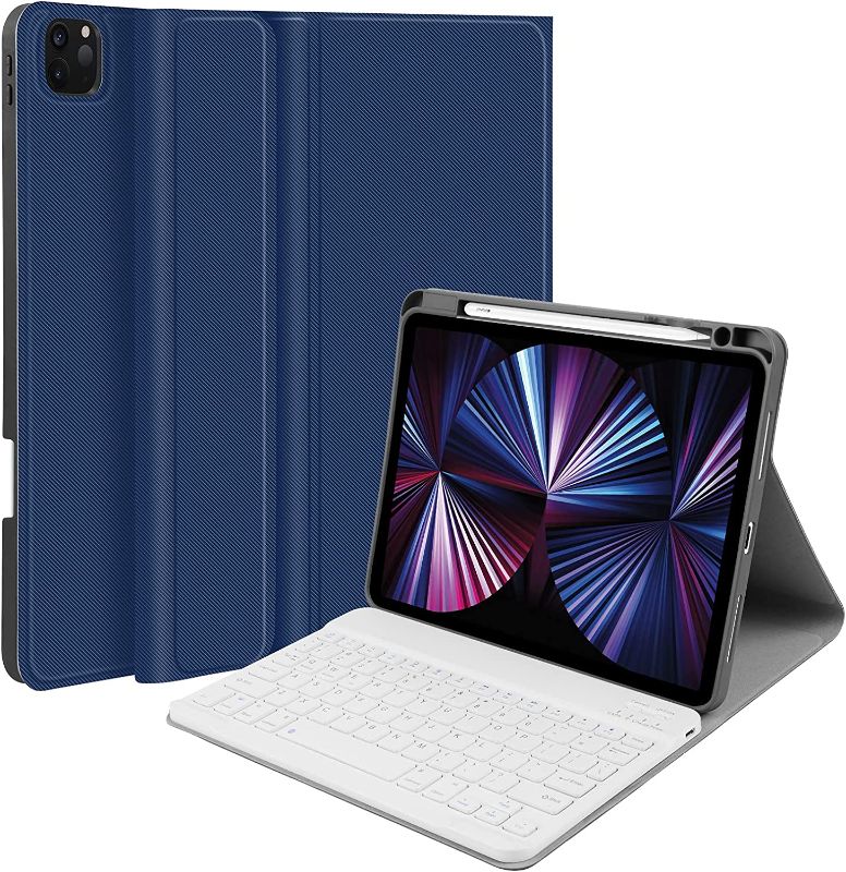 Photo 1 of iPad Pro 11 2021 Keyboard Case - XIWMIX Case with Keyboard for ipad Pro 11 Inch 2021 Support Apple Pencil Charge Auto Sleep/Wake Magnetically Detachable Wireless Keyboard with Pencil Holder