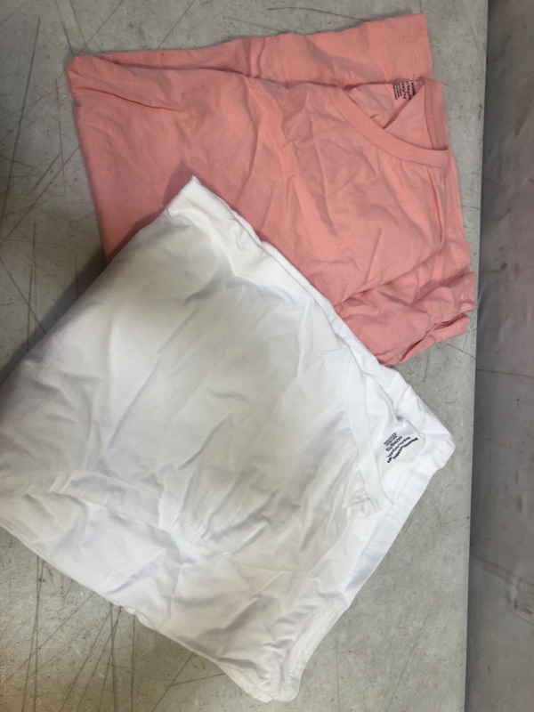 Photo 1 of 2 AMAZON ESSENTIALS WOMEN'S BASIC T SHIRTS, PINK & WHITE , SIZE XXL 