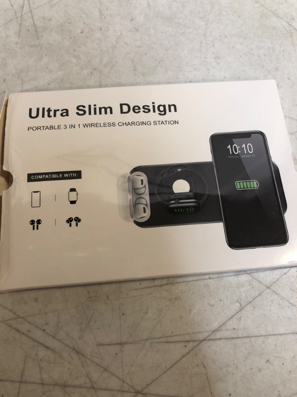 Photo 1 of ST-188 ULTRA SLIM DESIGN PORTABLE 3 IN 1 WIRELESS CHARGING STATION