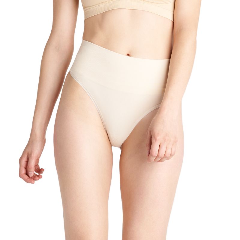 Photo 1 of Essentials by Tummy Tank Women's Seamless Shaping Thong SIZE M/L MEDIUM / LARGE 