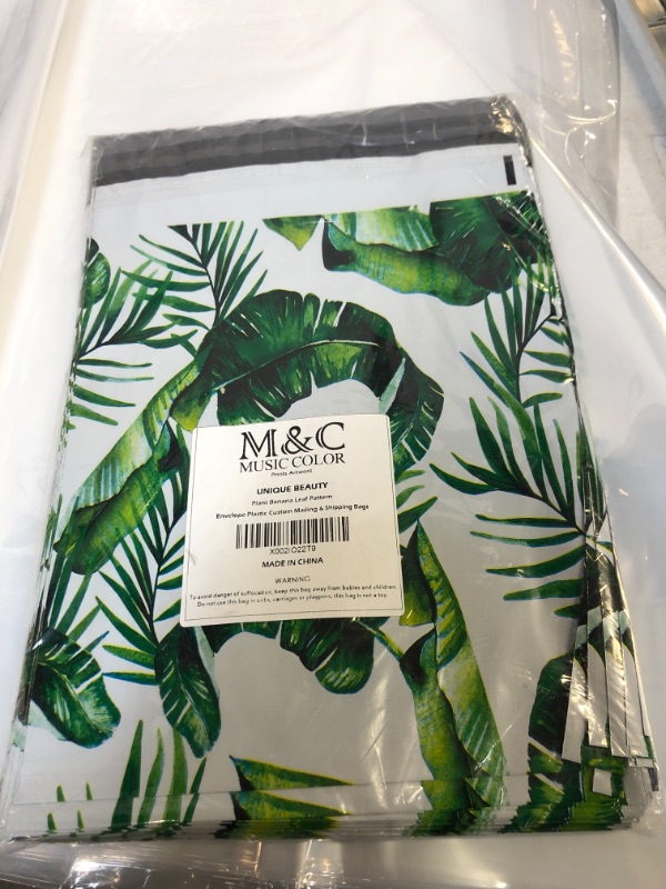 Photo 2 of 100 Pack Poly Mailers, 10” X 13” Envelopes Plastic Custom Mailing Shipping Bags, Poly Mailer Envelope with Self Seal Adhesive Strip - Waterproof (Banana Leaf)
