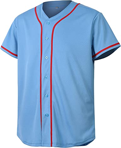 Photo 1 of CUTHBERT Unisex-Adult Solid Baseball Jersey Shirt for and, Plain Short Sleeves Button Down T-Shirt SIZE XS
