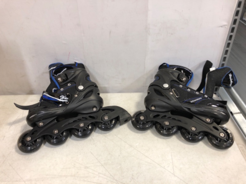 Photo 2 of BLUE COLOR -- Hawkeye Inline Skates for Kids and Adults with Light Up Wheels, Adjustable Roller Skates for Boys Girls and Youth, Men and Women-- SIZE 35-38M