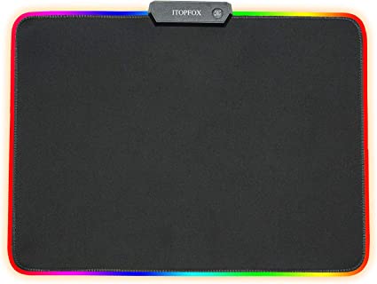 Photo 1 of RGB Gaming Mouse Pad - Non Slip Rubber Base Mat, Anti Fray Edges Waterproof Mousepad for PC/Laptop--Size 13*13*30cm - Factory Seal