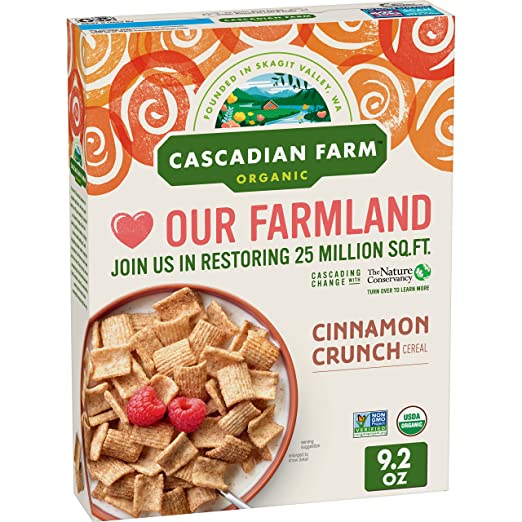 Photo 1 of 2 Packages---Cascadian Farm Organic Cinnamon Crunch Cereal, Whole Grain Cereal, 9.2 oz -- Exp 11/19/2022